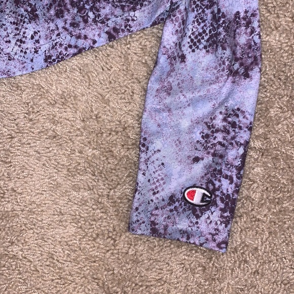 Women’s Champion Purple Snakeskin Long Sleeve Cropped Workout Top Small - Picture 7 of 9